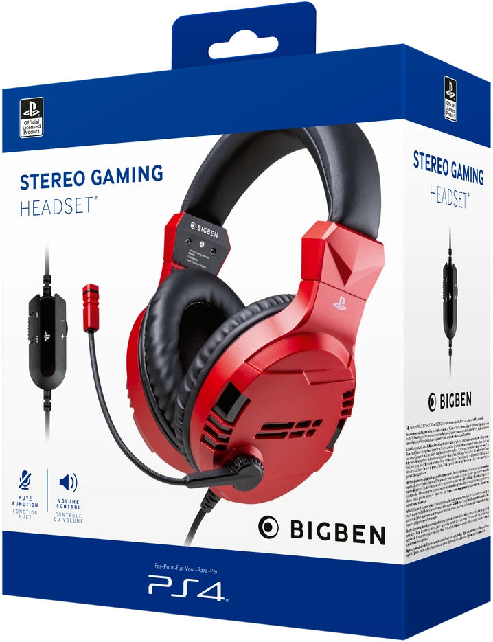 Big Ben BIGBEN V3 laidinės ausinės PS5/PS4 (raudona) | 3.5mm