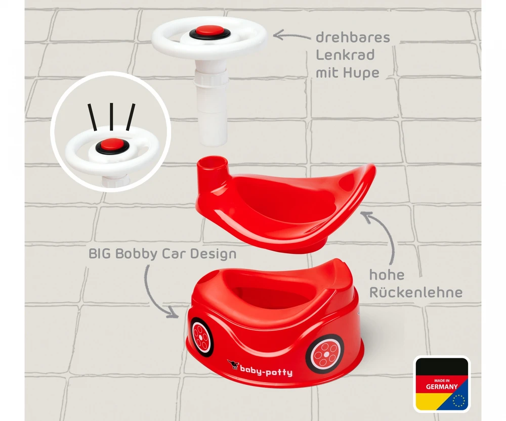 BIG Nocnik Bobby Car raudonas automobilis su vairu