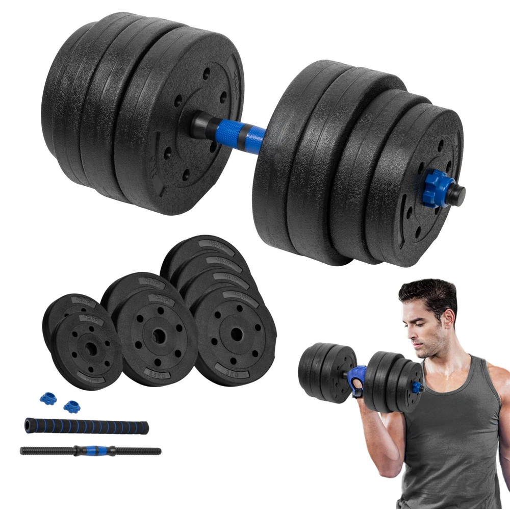 Reguliuojamas bituminis hantelis su jungtimi 1x20kg, REBEL ACTIVE