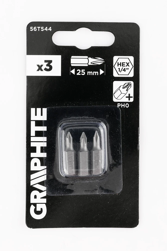 Graphite Bity Antgaliai PH0 x 25 mm, 3 vnt.