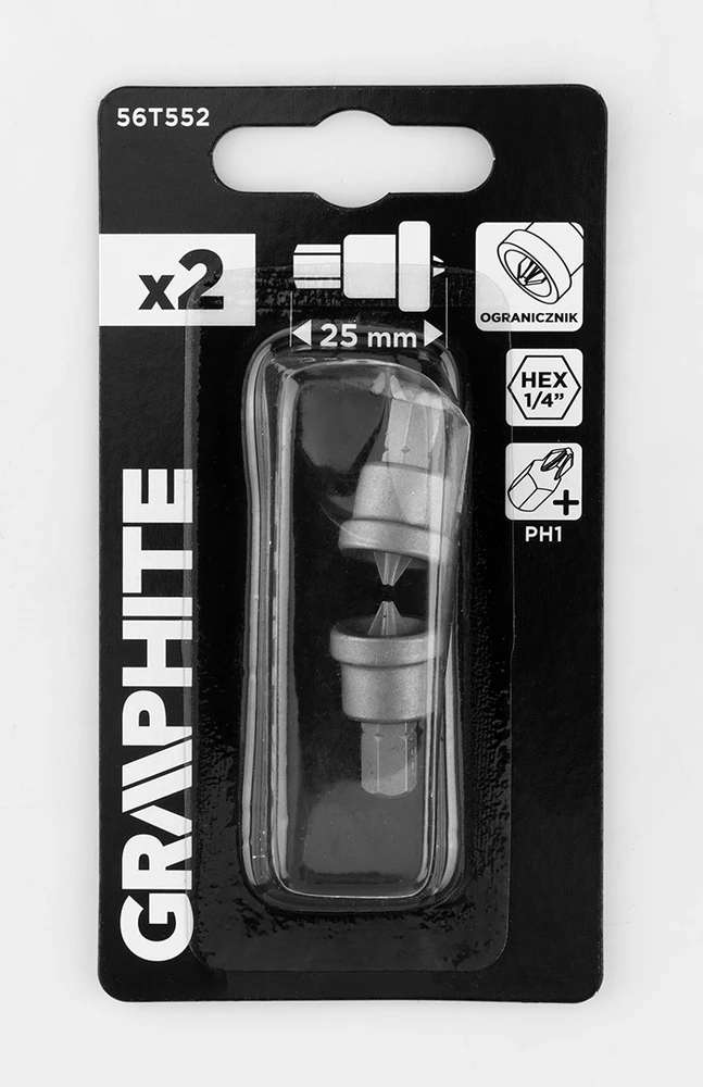 Graphite Bity Antgaliai su atrama PH1 x 25 mm, 2 vnt.