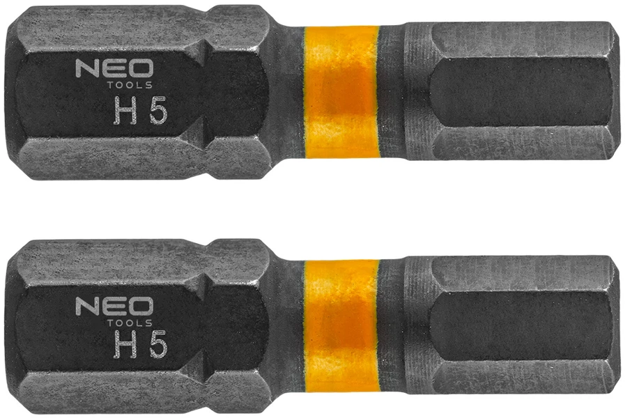 Bity HEX5 x 25 mm smūginiai antgaliai, 2 vnt.