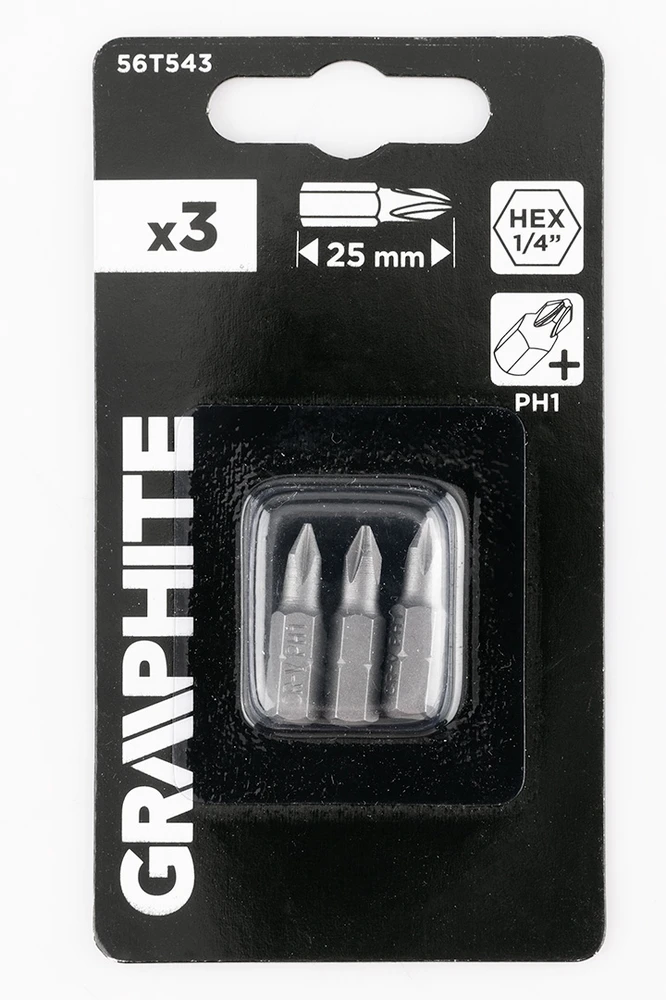 Graphite Bity PH1 x 25 mm antgaliai, 3 vnt.