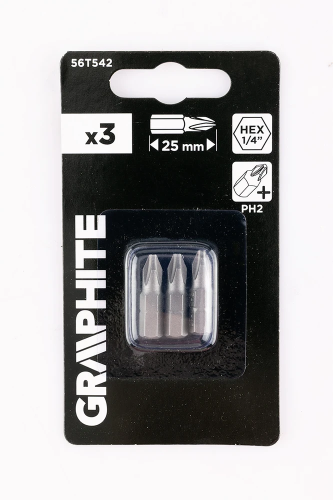 Graphite Bity PH2 x 25 mm antgaliai, 3 vnt.