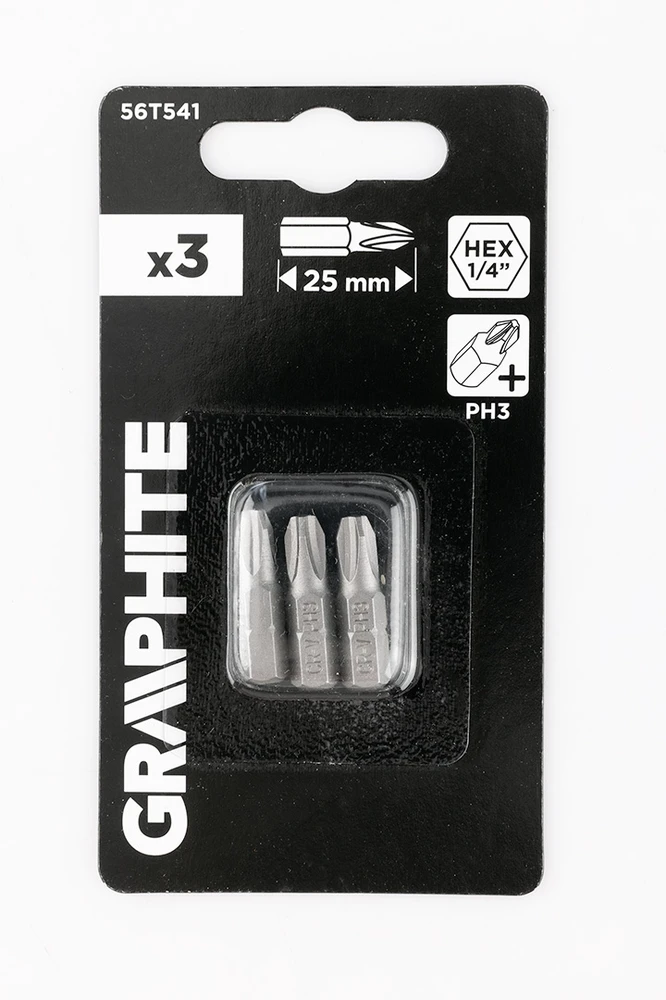 Graphite Bity PH3 x 25 mm antgaliai, 3 vnt.
