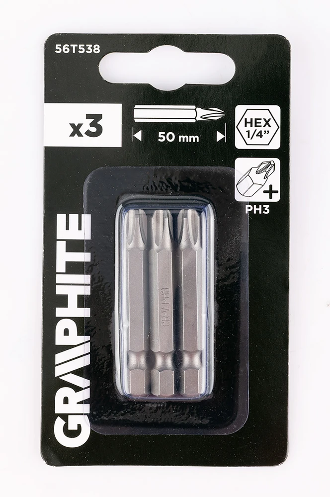 Graphite Bity PH3 x 50 mm antgaliai, 3 vnt.