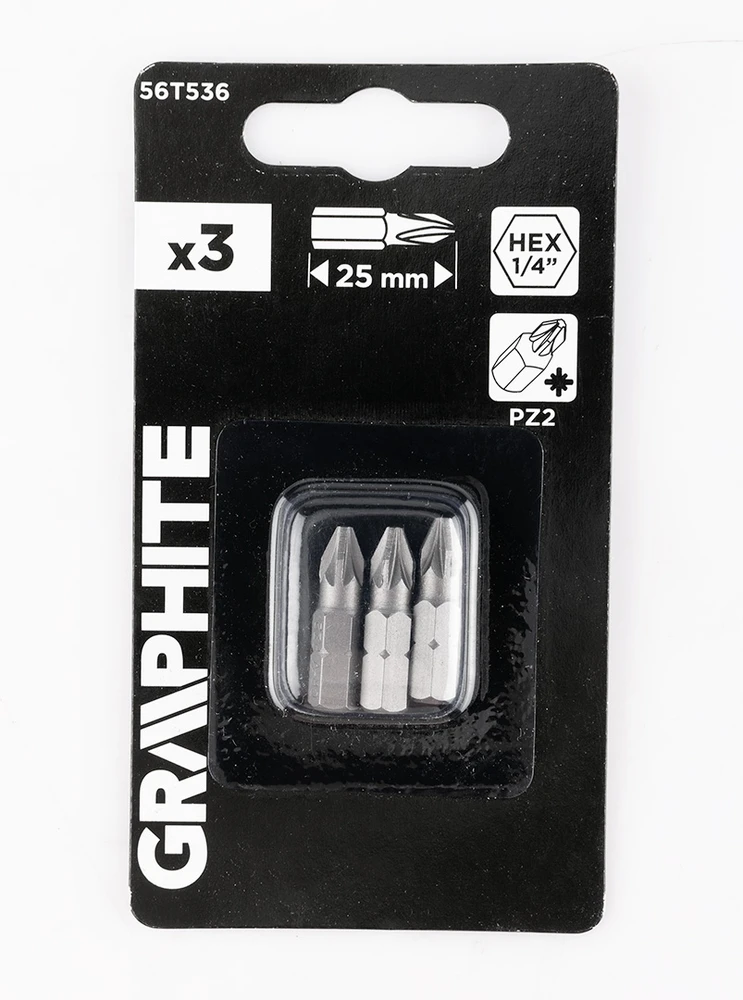Graphite Bity PZ2 x 25 mm antgaliai, 3 vnt.