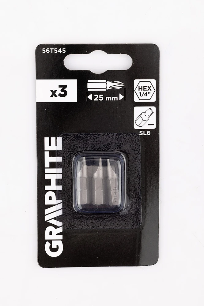 Graphite Bity SL6 x 1 x 25 mm antgaliai, 3 vnt.