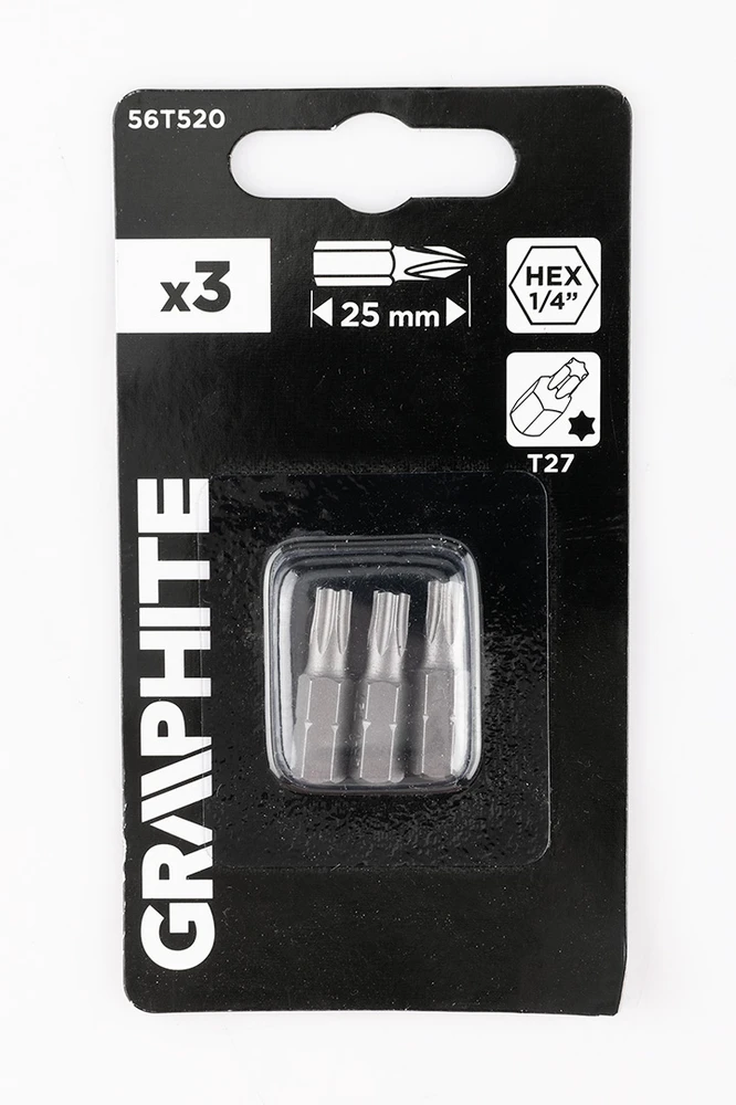 Graphite Bity Torx antgaliai T27 x 25 mm, 3 vnt.