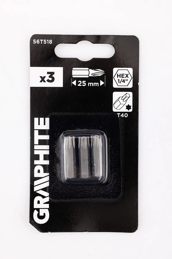 Graphite Bity Torx antgaliai T40 x 25 mm, 3 vnt.