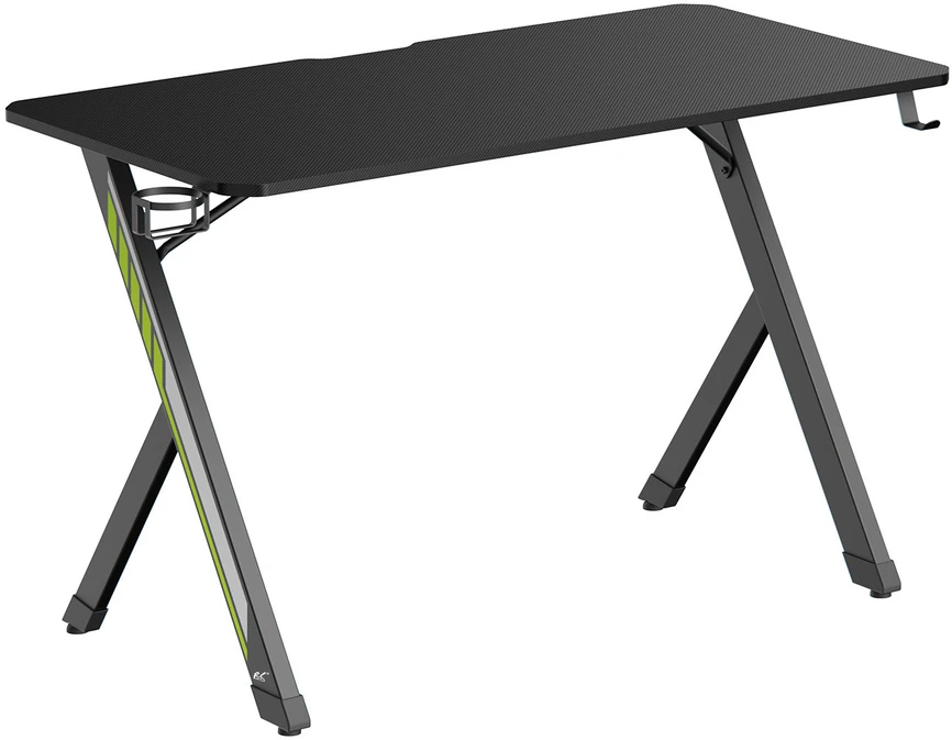 Biurko „NanoRS“ žaidimų stalas, juodas su ausinių ir puodelio laikikliu, maks. 75 kg, matmenys 1200 x 600 x 750 mm, RS101