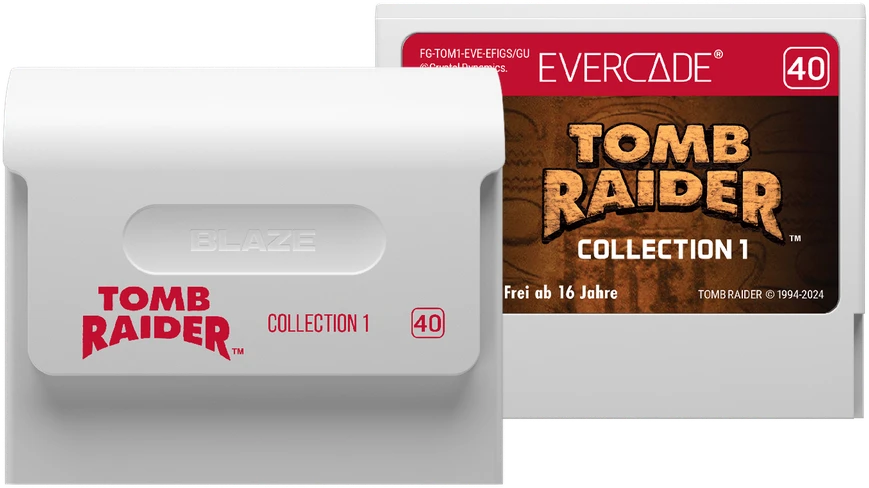 „Blaze Evercade Tomb Raider Giga Cart“ 1 numerio kortelė – „BLAZE TAB Plus“