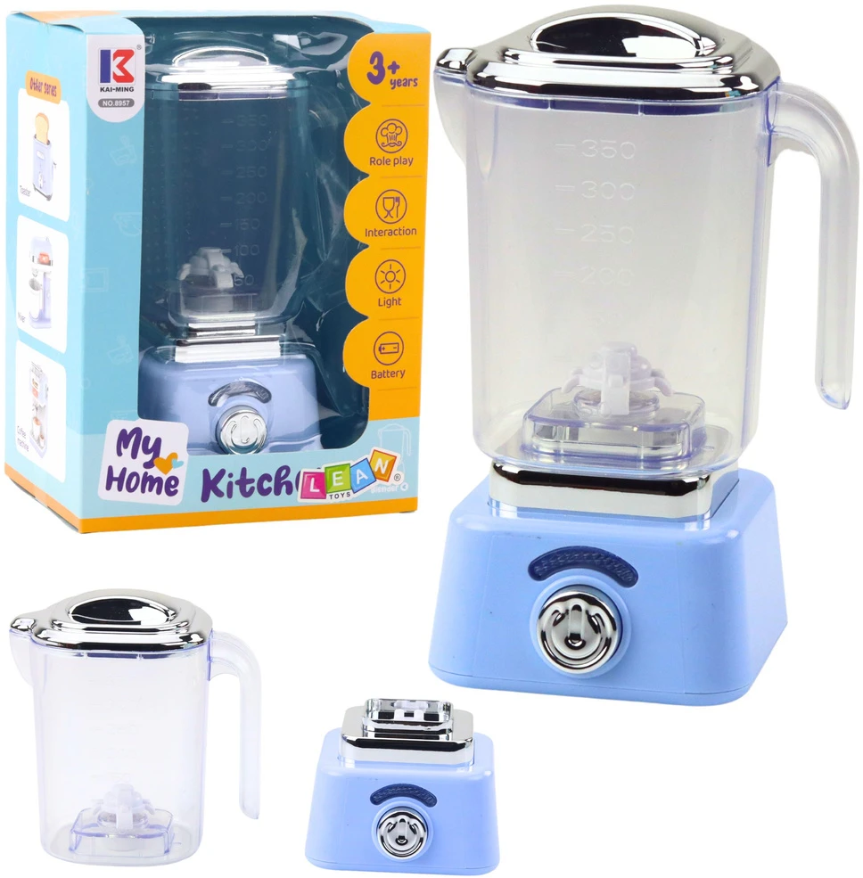 Lean Toys Vaikiškas virtuvės blenderis su šviesos efektais, mėlynas