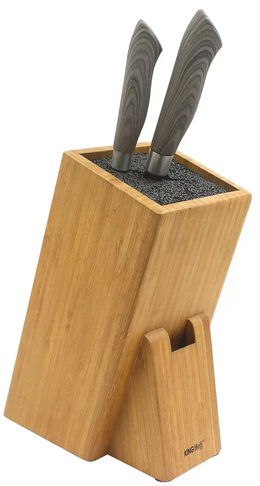 King Hoff Blok Peilių laikiklis, bambukinis, 10,5x10,5x25 cm, kinghoff