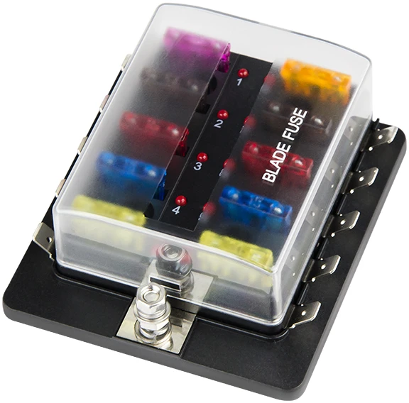 Blow Automobilinis šviestuvas 10 saugiklių + LED