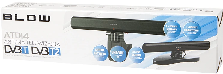 Blow DVB-T skydelio antena ATD14 aktyvi vidaus/lauko su magnetu ir spaustuku