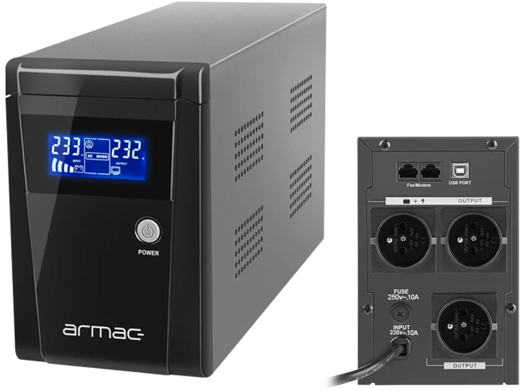 ARMAC O/1500E/LCD Armac UPS OFFICE Line-Interactive 1500E LCD 3x 230V PL OUT, USB