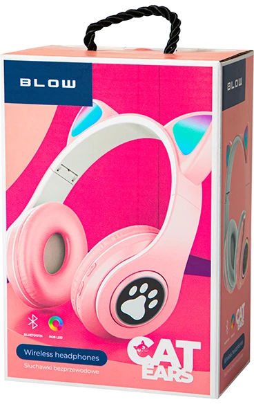 Blow BT 5.0 LED ausinės rožinės ausys