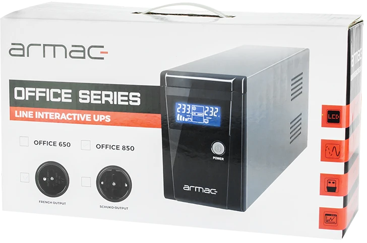 ARMAC O/850E/LCD Armac UPS OFFICE Line-Interactive 850E LCD 2x 230V PL OUT, USB