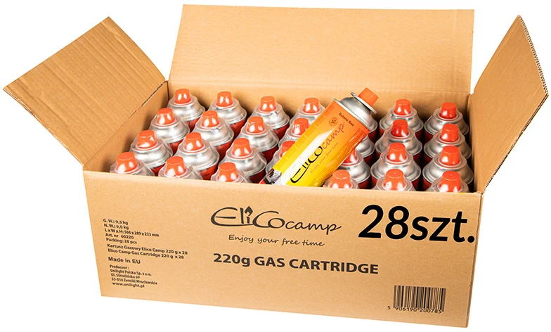 Blow Universali dujų ELICO CAMP 220G (28 vnt) 393ml Kasetė