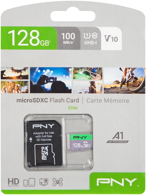 Atminties kortelė PNY Elite Micro SDXC 128GB + Adapteris SD