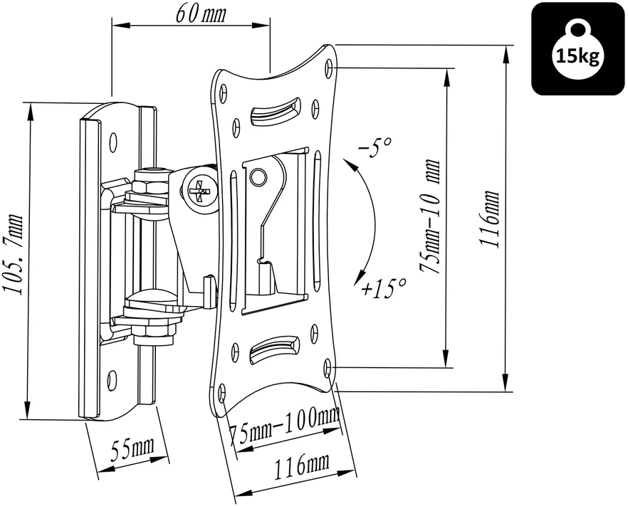 76-854# Blow HQ LCD televizoriaus laikiklis 10"-27" TYPE X