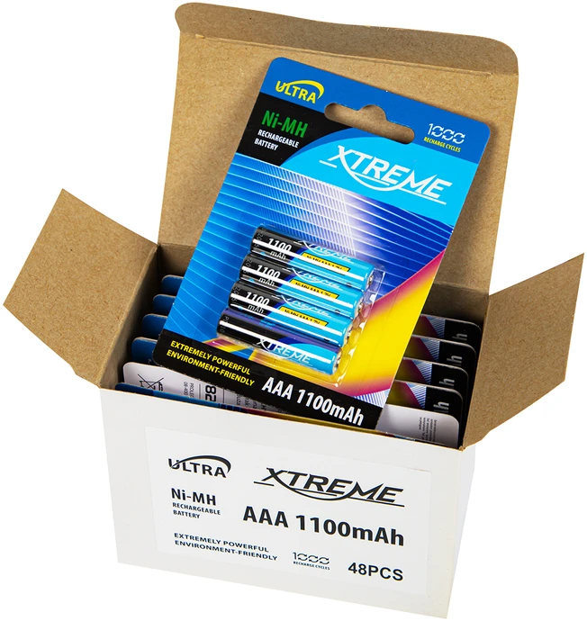 AAA 1100mAh įkraunamos baterijos dėžutėje