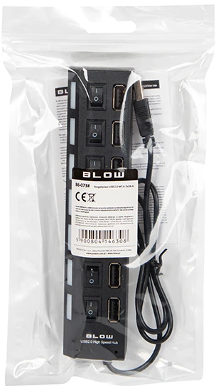 Blow USB skirstytuvas WT.A-7xGN.A HUB-06 juodas