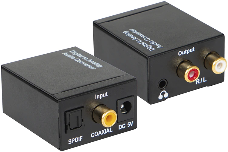 Blow TOSLINK DAC į 2xRCA+lizdo optinį keitiklį su maitinimo šaltiniu