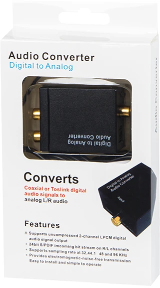 Blow TOSLINK DAC į 2xRCA+lizdo optinį keitiklį su maitinimo šaltiniu
