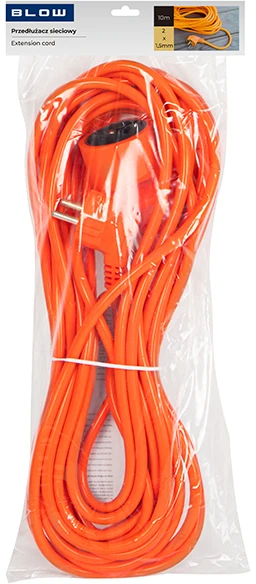 Blow PR-160 prailginimo laidas 1 lizdo be įžeminimo 10 m oranžinis (2x1.5 mm)
