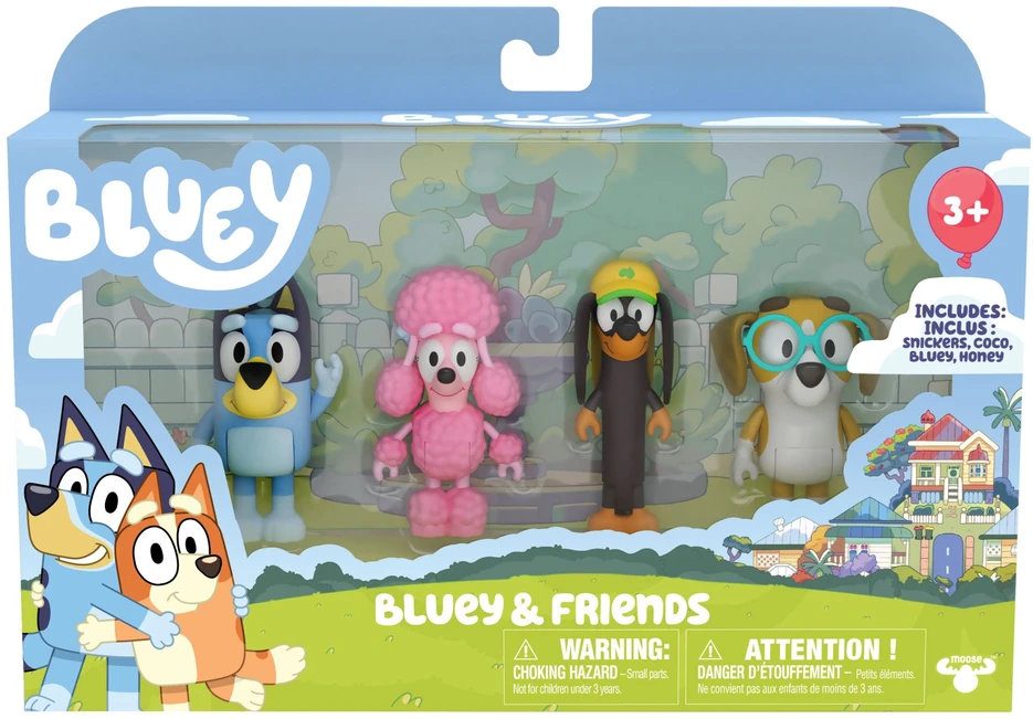 TM Toys Bluey - 4 figūrėlių rinkinys - Bluey ir draugai (90202)