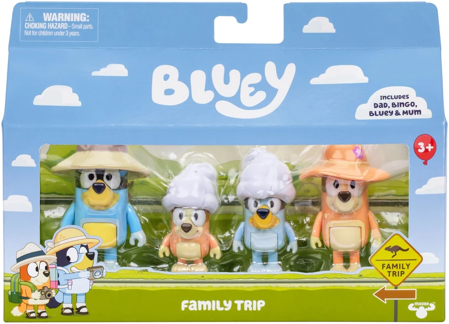 TM Toys BLUEY atostogų figūrėlė 4 vnt. šeimos kelionėms