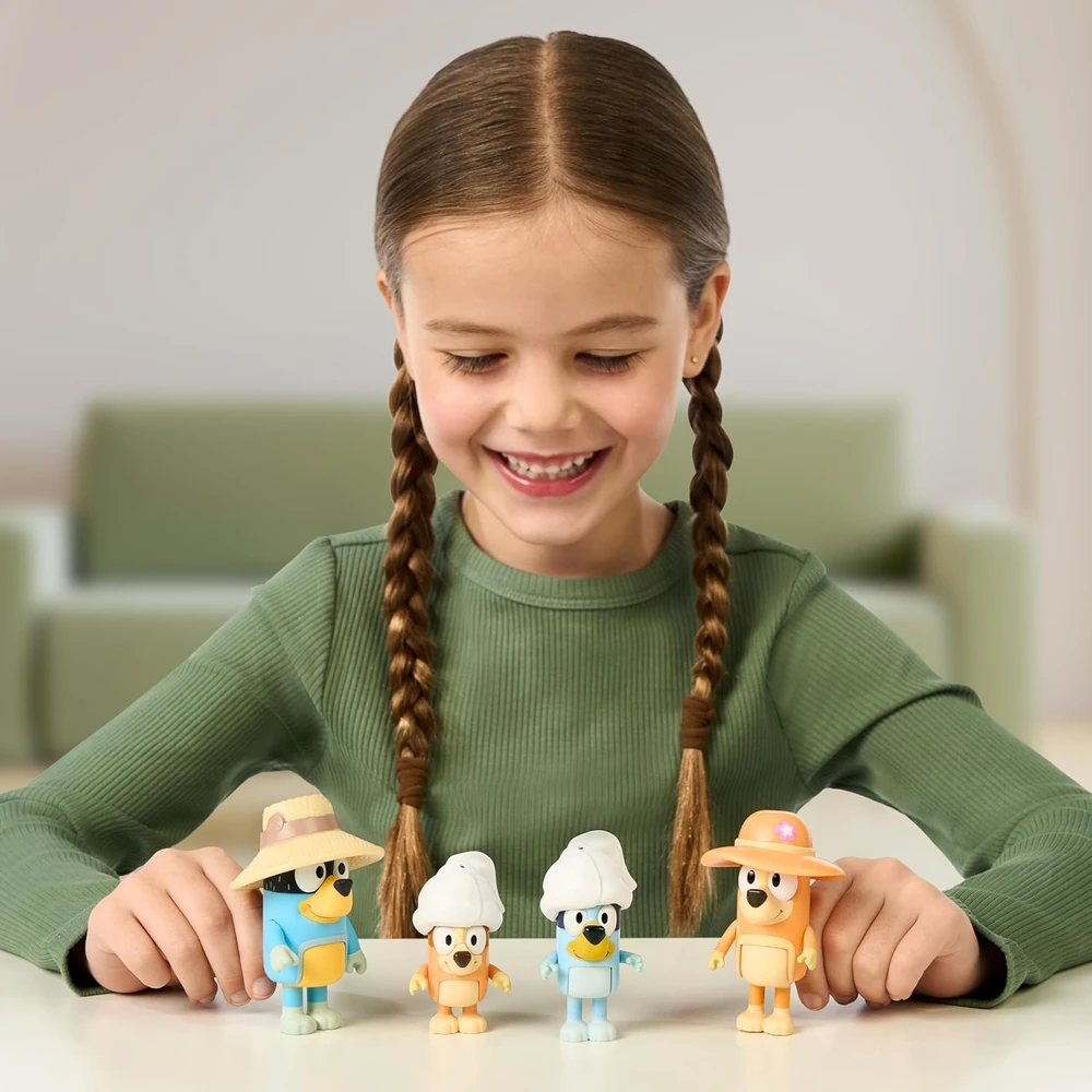 TM Toys BLUEY atostogų figūrėlė 4 vnt. šeimos kelionėms