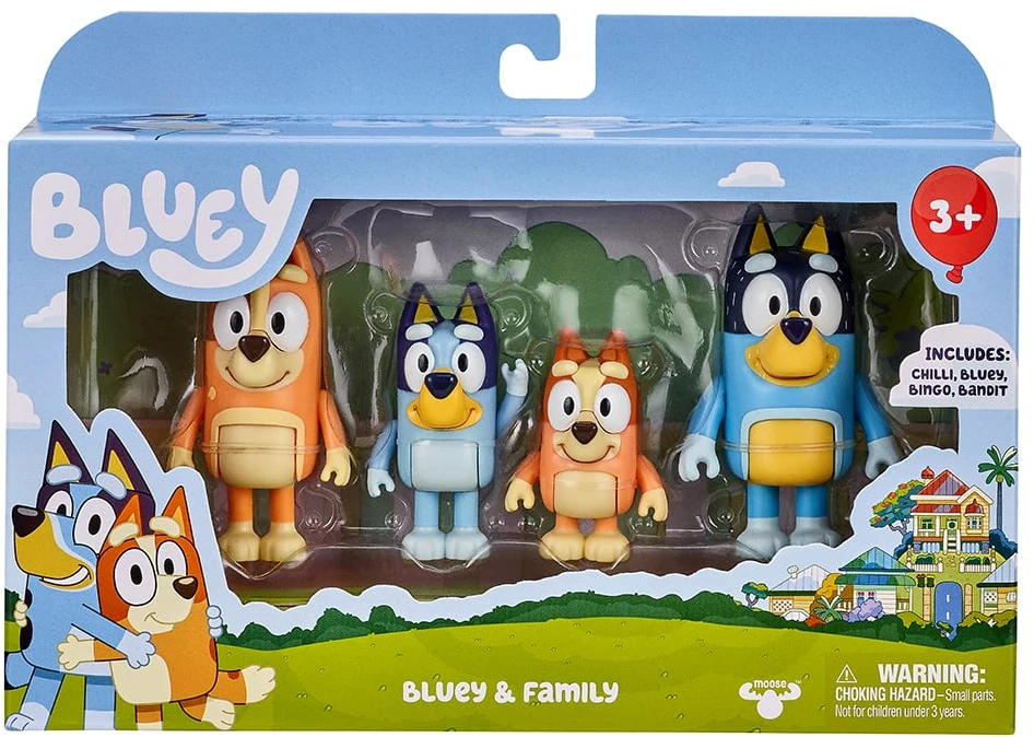 Bluey - 4 figūrėlių rinkinys - šeimos rinkinys (90077)