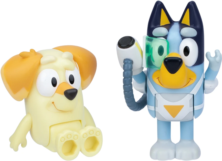 Bluey - Bluey figūrėlių 2 vnt. pakuotė - Staigmenos Blasterio kostiumas (90322)