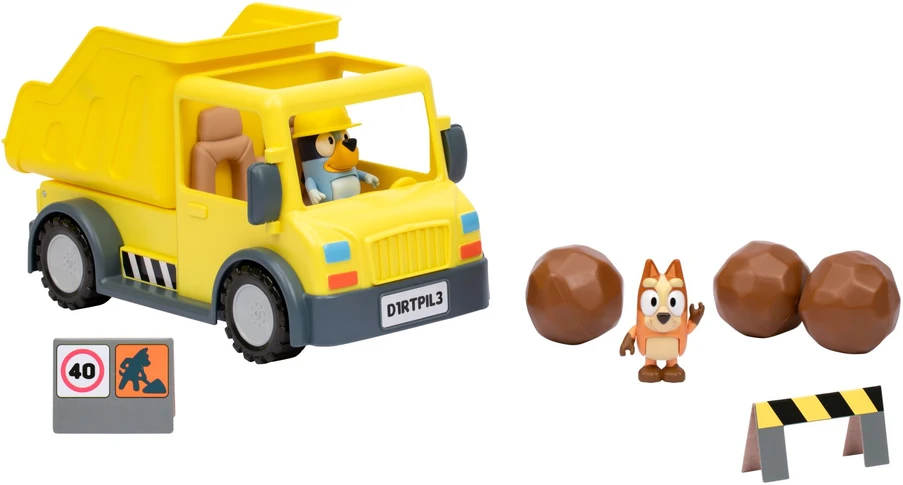 Bluey - Bluey savivartis su išskirtinėmis šalmą turinčiomis Bluey ir Muddy Bingo figūrėlėmis - (90317)