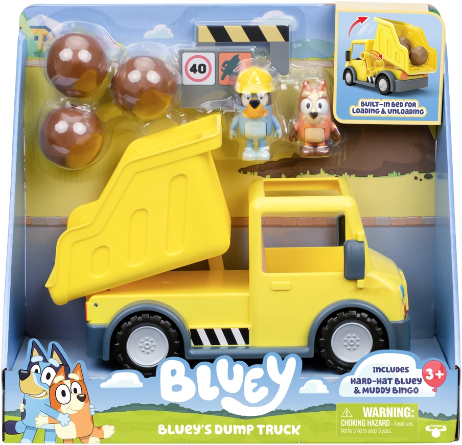 Bluey - Bluey savivartis su išskirtinėmis šalmą turinčiomis Bluey ir Muddy Bingo figūrėlėmis - (90317)