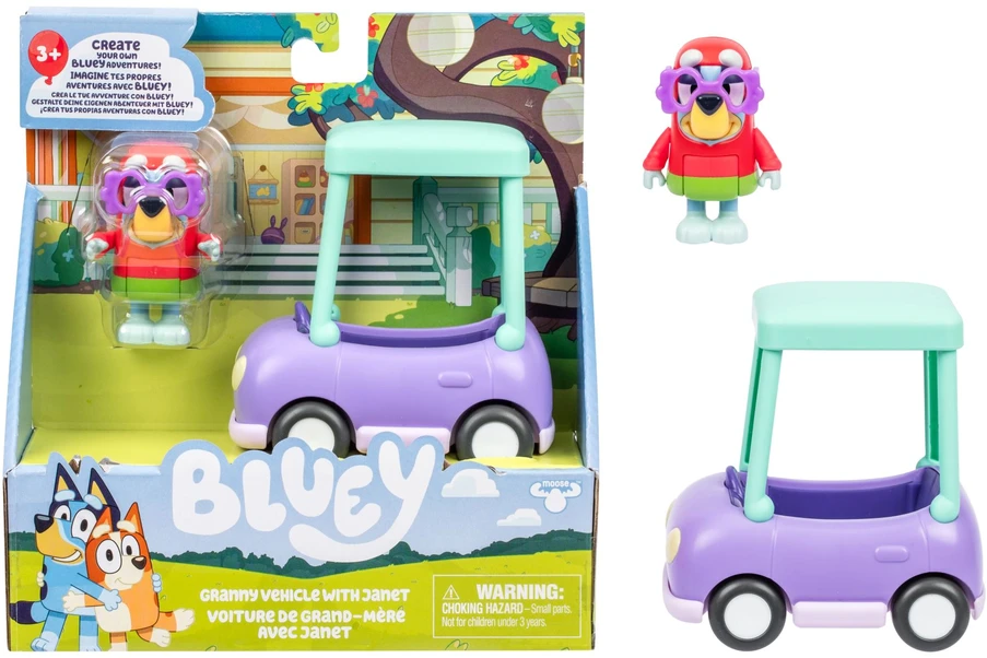 TM Toys Bluey Mėlynos močiutės automobilis ir Džanet