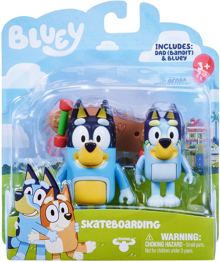 Bluey - S3 figūrėlių 2 vnt. pakuotė - riedlentei
