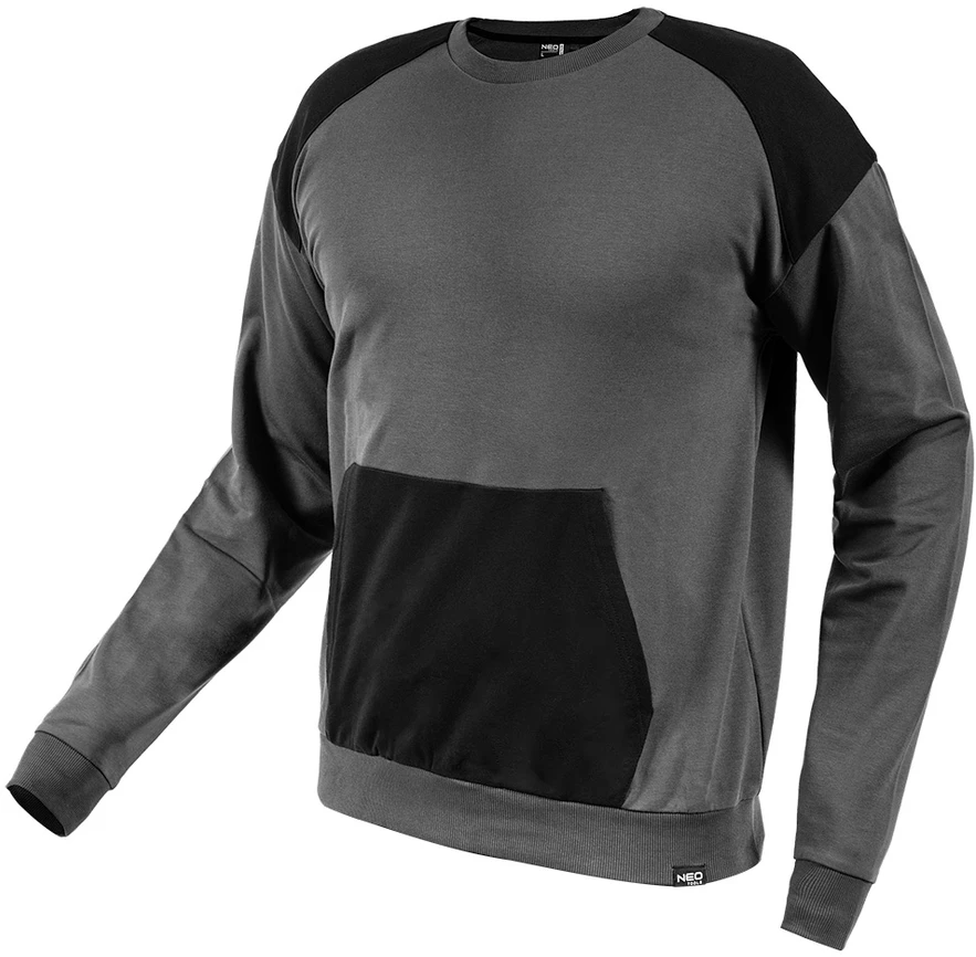 Bluza, COMFORT džemperis, pilkas ir juodas, XL dydis
