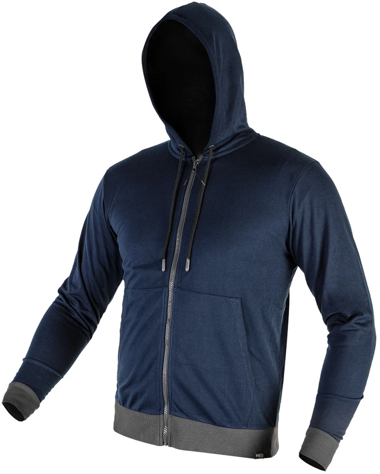 Bluza, COMFORT užtraukiamas džemperis su gobtuvu, tamsiai mėlynas, XXXL dydis