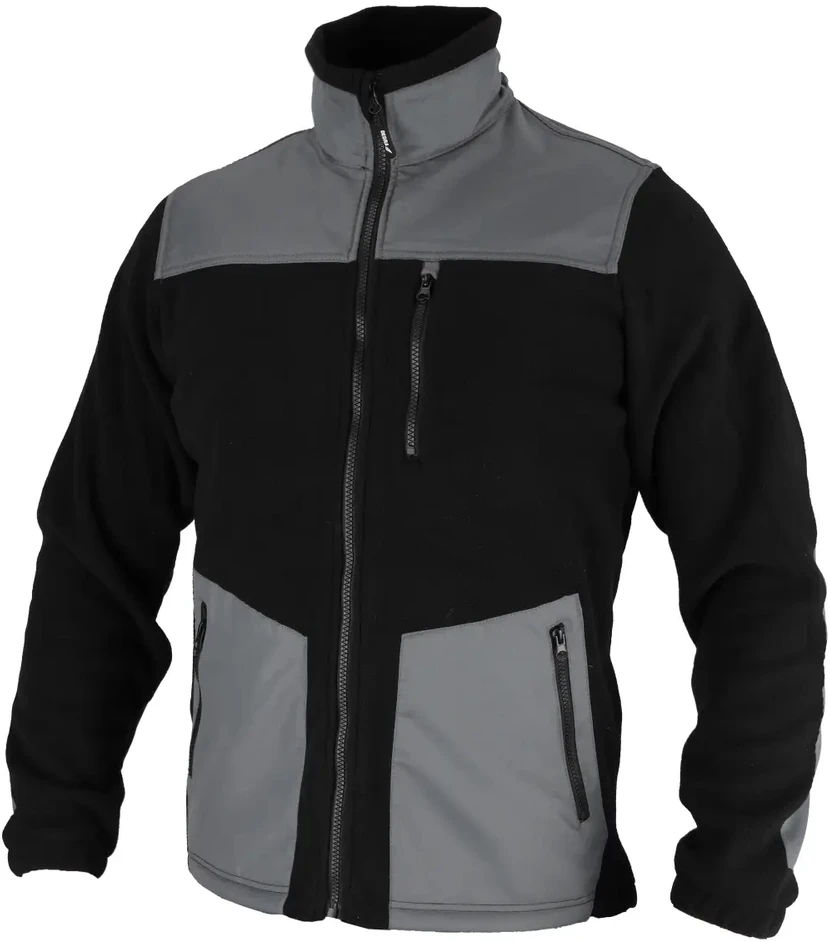 Dedra Bluza, Flisinis džemperis su įdėklais, 280 g/m2, XXL dydis, juodas ir pilkas