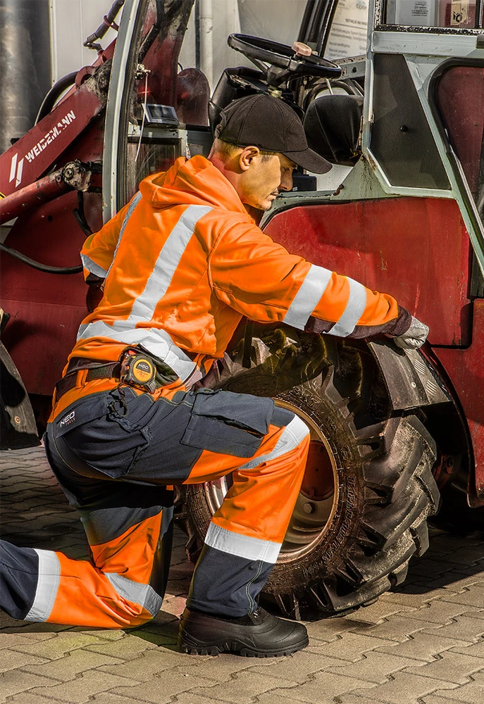 Neo Tools Padidinto matomumo darbinė striukė, oranžinė