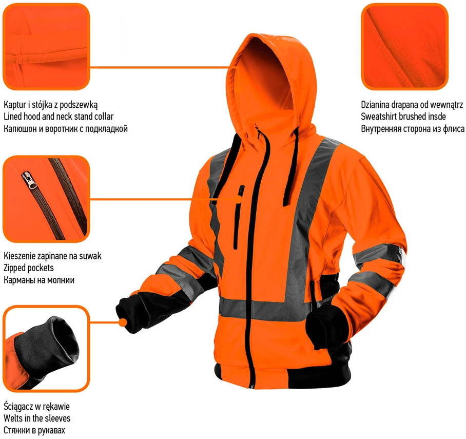 Bluza, Padidinto matomumo darbinė striukė, oranžinė