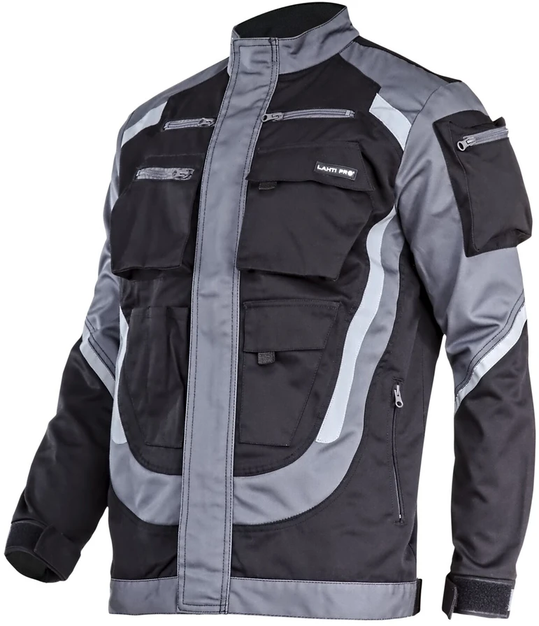 Lahti Pro Bluza, Juodas ir pilkas džemperis su šviesą atspindinčiomis juostelėmis, „3xl“, ce, lahti