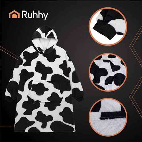 XXL sweatshirt - juodas and baltas blanket Ruhhy 26538