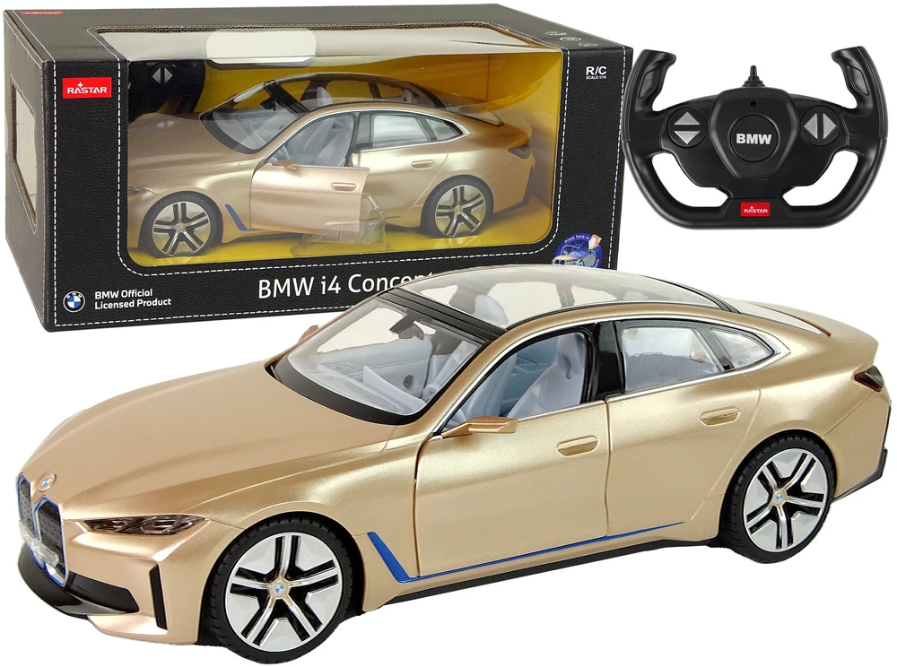 Rastar Nuotoliniu būdu valdomas automobilis BMW i4 1:14 auksinis