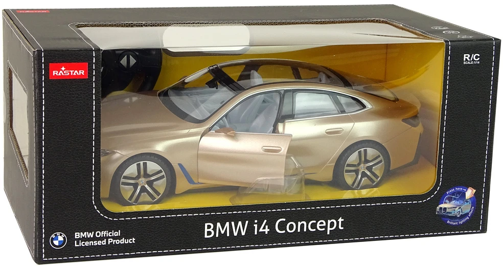 Rastar Nuotoliniu būdu valdomas automobilis BMW i4 1:14 auksinis
