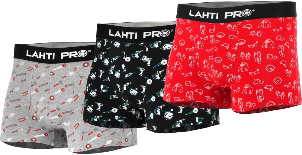 Lahti Pro Trumpikės Vyriški bokseršortai su margintais motyvais, 3 poros, „XL“, Lahti